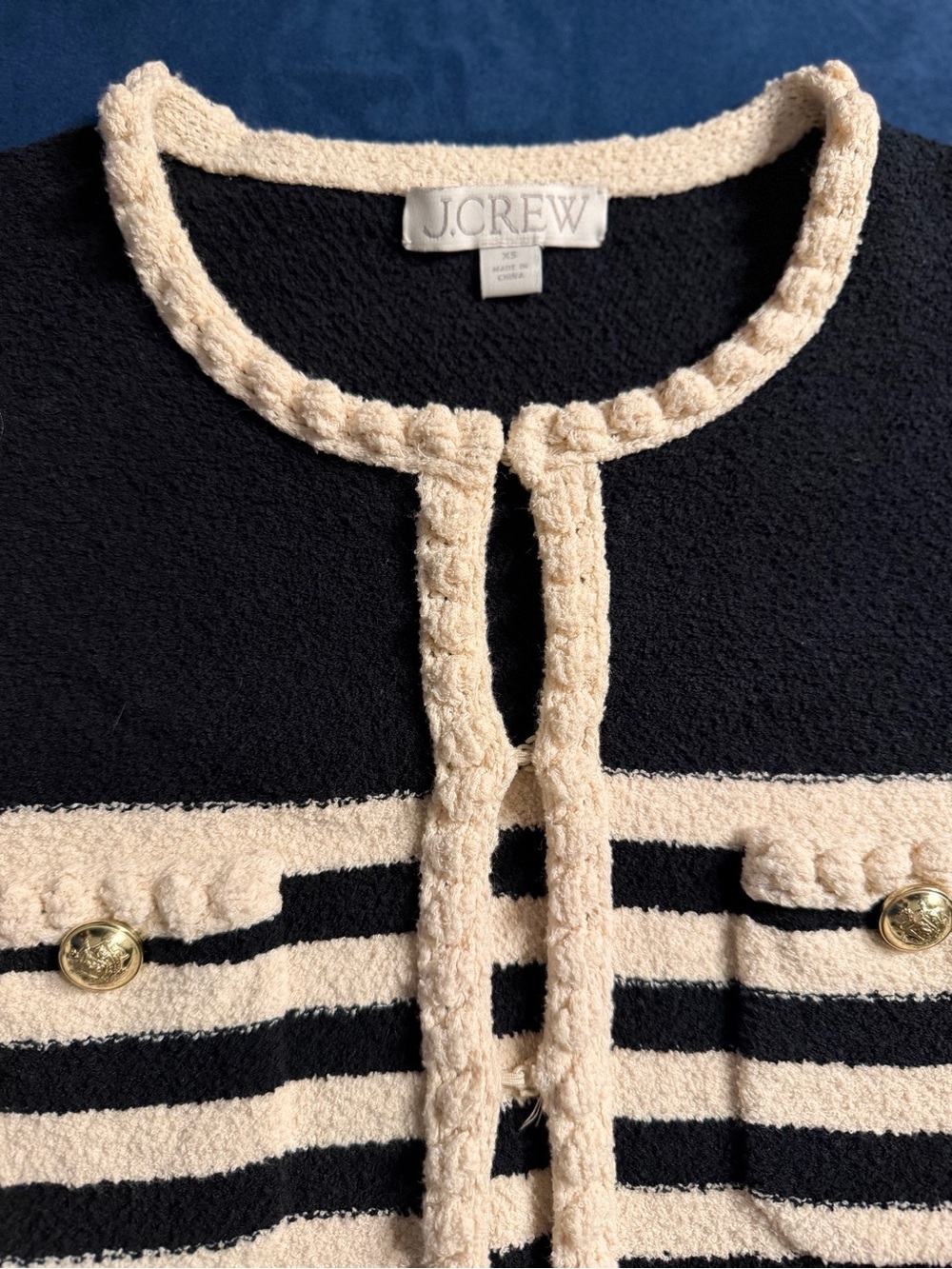 J. CREW Odette Sweater Lady Jacket in Striped Bouclé - Picture 2 of 8